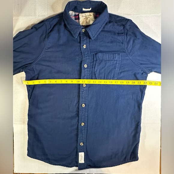 Abercrombie Fitch Shirt XL Muscle Fit Soft Cotton Blue Button Up Long Sleeve - Picture 4 of 9